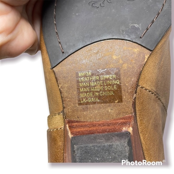 Lucky Brand Leather & Suede Boots - Almond Toe - Size 38 - Picture 8 of 11